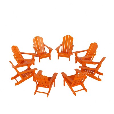 WestinTrends Malibu  HDPE Outdoor Folding Poly Adirondack Chair (Set of 8)