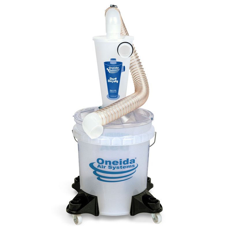 Oneida Air Systems Dust Deputy Deluxe All-Clear Cyclone Kit for Wet/Dry Shop Vacuums with Caster, Mounting Hardware and 5 Gallon Collapse-Proof Bucket, 1 of 7