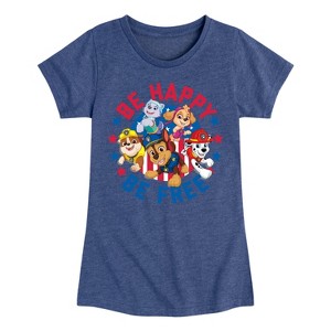 Girls' - Paw Patrol - Americana Fitted Short Sleeve Graphic T-Shirt - 1 of 4