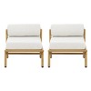 Set of 2 Outdoor Club Chairs with Teak Finish,Patio Chair with Fade Resistant Cushion,Armless Iron Club Chair for Garden Balcony-Koiai - 2 of 4