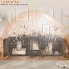 Cat Litter Box Enclosure, Wooden Cat Washroom Furniture with Barn Door Hidden Litter Box Furniture Pet House - 2 of 4