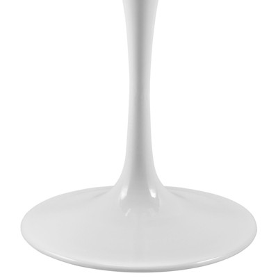 Mid-Century Modern Round Walnut and White Dining Table