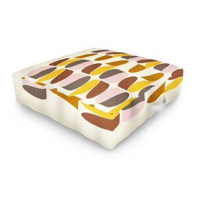 June Journal Abstract Leaves Outdoor Floor Cushion - Deny Designs