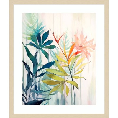 Pink and Yellow Floral Elegance I Framed Graphic Art Print