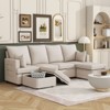 NicBex U-Shaped Modular Sectional Sofa Modern Convertible Upholstered Sofa Couch with 2 Pillows for Living Room,Apartment,Beige - 4 of 4