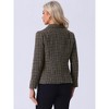INSPIRE CHIC Women's Elegant Long Sleeve Open Front Buttons Decor Plaid Tweed Blazer - 4 of 4