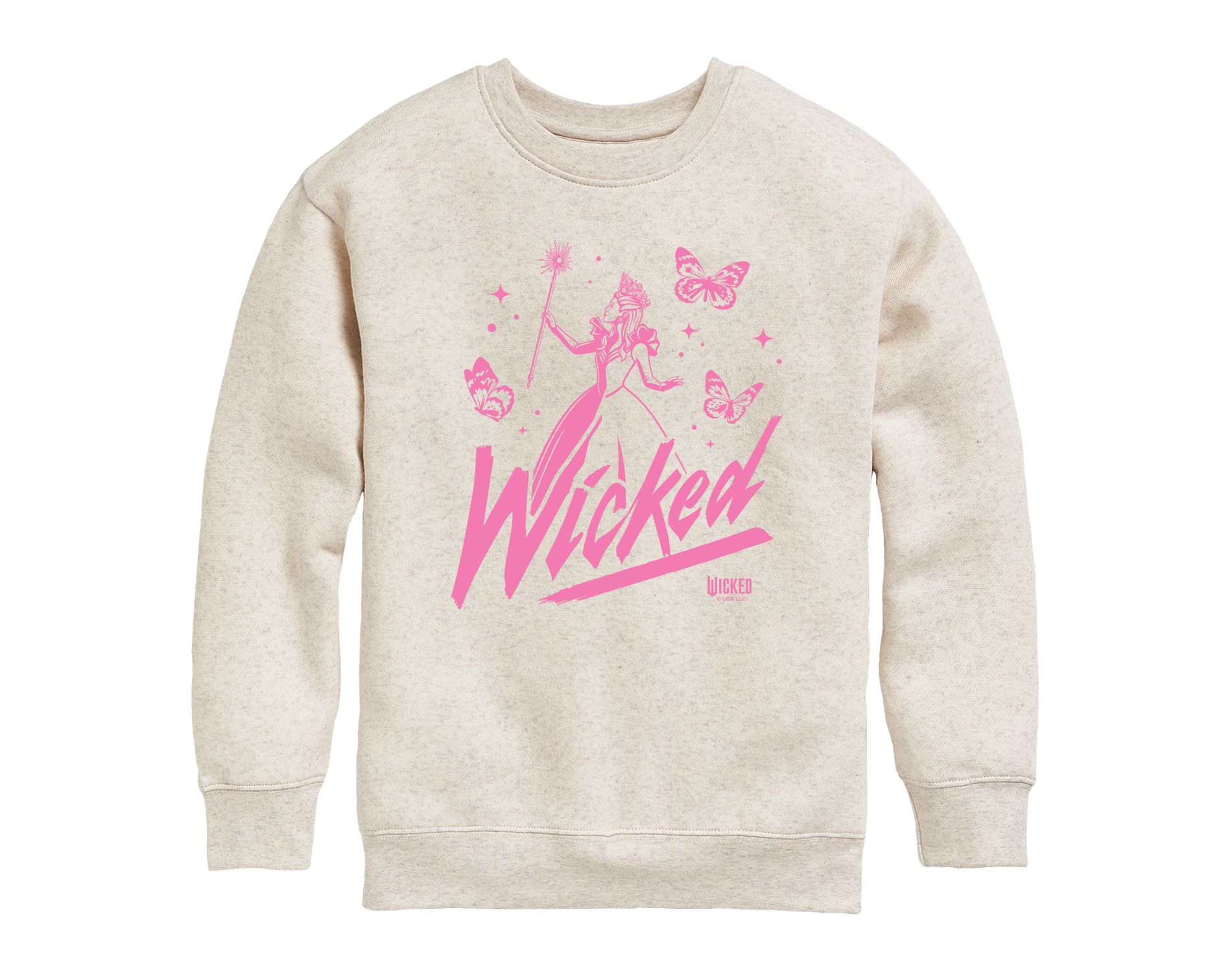 Boys' - Wicked - Sketch Glinda- Toddler Crew Fleece Sweatshirt Graphic Fleece Sweatshirt