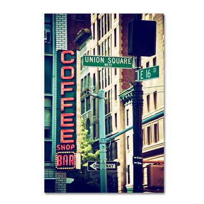 Philippe Hugonnard NYC Coffee Bar Canvas Art in 16x24-Inch