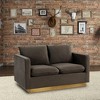 LeisureMod Nervo Mid-Century Modern Upholstered Velvet Loveseat with Gold Frame - 2 of 4