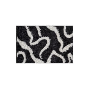 World Rug Gallery Striped Shag Rug – Durable for Living Room, Bedroom, or Entryway – Anthracite Dark Gray – Easy to Clean - 1 of 4