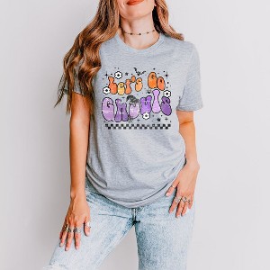 Simply Sage Market Women's Let's Go Ghouls Flowers Short Sleeve Graphic Tee - 1 of 4