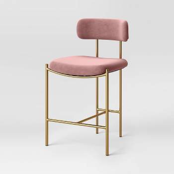 Orion Luxe Backed Counter Height Barstool with Brass Legs - Threshold™