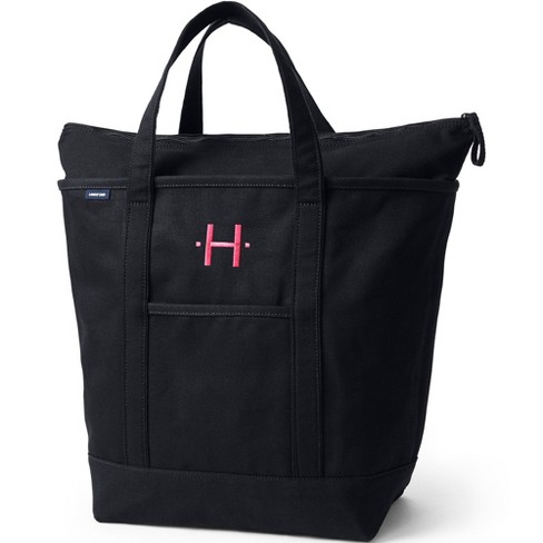 Plain black tote discount bag with zip