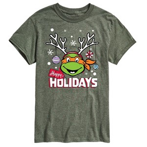 Men's - Teenage Mutant Ninja Turtles - Happy Holidays Short Sleeve Graphic T-Shirt - 1 of 4