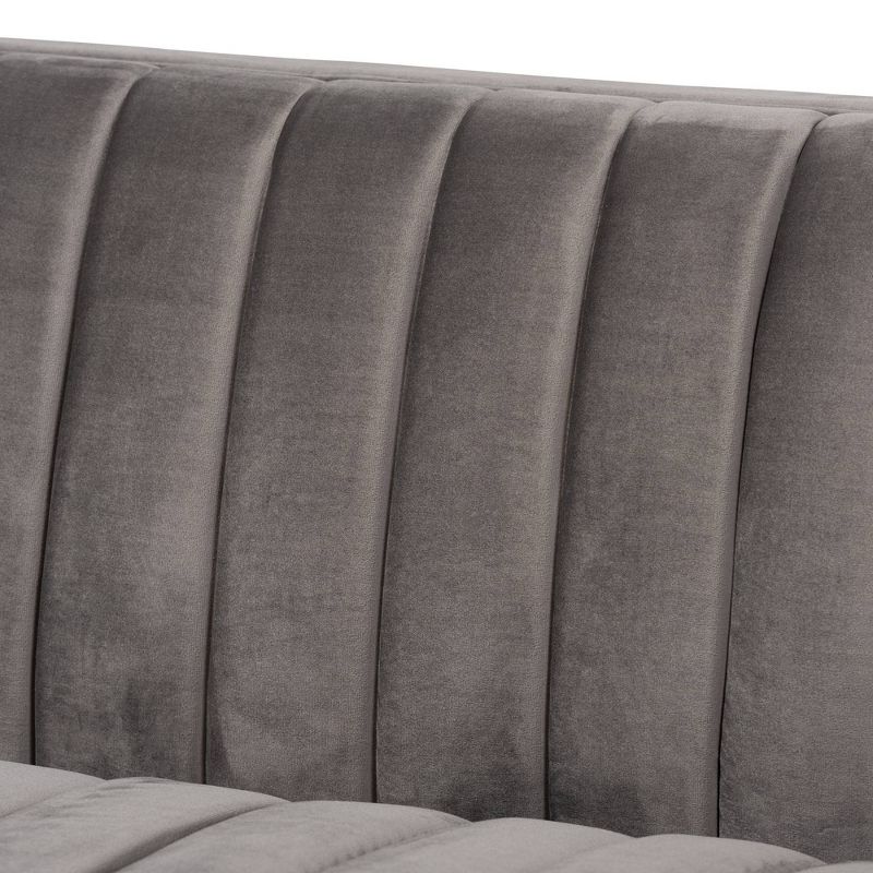 Aveline Velvet Upholstered Finished Sofa - Baxton Studio, 5 of 10