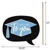 Big Dot of Happiness Funny Light Blue Graduation Party Photo Booth Props Kit - 10 Piece - 3 of 4