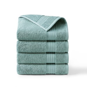 TOWN & COUNTRY EVERYDAY 4-Piece Solid Dobby Border Hand Towel Set - 1 of 4