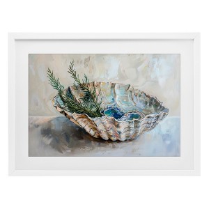 Stupell Industries Coastal Christmas Shell & Fir Framed Print Under Glass Art - 1 of 4