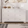HDZNVF 6 Drawers Elegant Design Wooden Dresser, Retro Style Storage Dressers with Metal Handles for Bedroom, White - 3 of 4