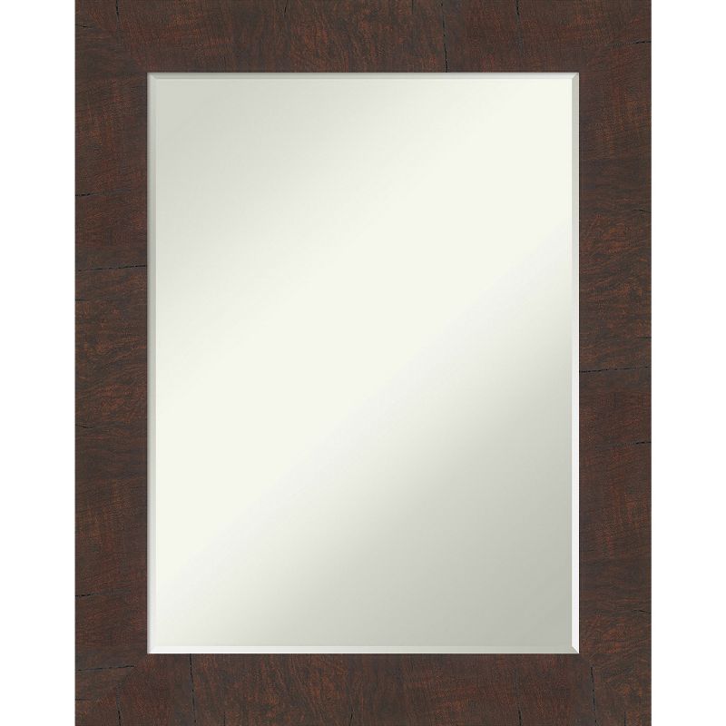 Amanti Art Wildwood Brown Petite Bevel Bathroom Wall Mirror 29 x 23 in., 1 of 8