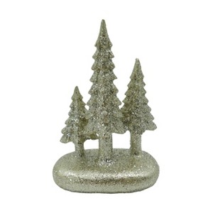 Transpac Resin Glitter Christmas Trees Decor Set of Decorative Objects and Tree Sculptures in Gold Indoor Use Tabletop Decoration Christmas Gift - 1 of 1