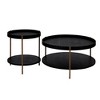2-Piece Modern 2 tier Round Coffee Table Set for Living Room,Easy Assembly Nesting Coffee Tables, End Side Tables for Bedroom Office Balcony Yard,MDF - 2 of 4