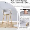 QingMoon Swivel Bar Stools Set of 2, Linen Upholstered Barstools, Modern Counter Height Chairs with Adjustable Non-Slip Foot Mat for Kitchen Island - 3 of 4