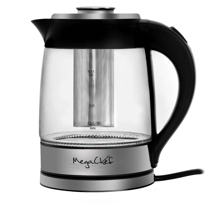 MegaChef 1.8L Electric Cordless Tea Kettle with Tea Infuser, 3 of 5