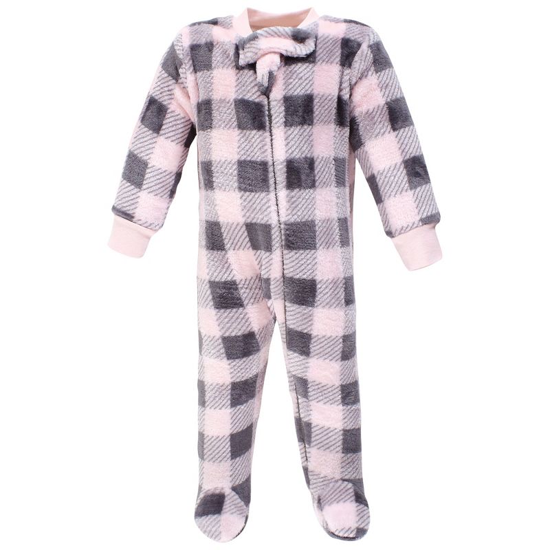 Hudson Baby Infant Girl Plush Sleep and Play, Pink Moose, 5 of 6