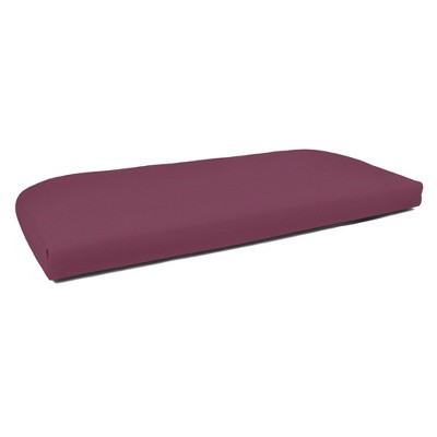 Casual Cushion Solid Sunbrella Fabric 1-Piece Indoor/Outdoor Wicker Bench Cushion, 43.5"W x 19.5"L