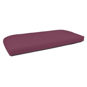 Casual Cushion Solid Sunbrella Fabric 1-Piece Indoor/Outdoor Wicker Bench Cushion, 43.5"W x 19.5"L - 1 of 4