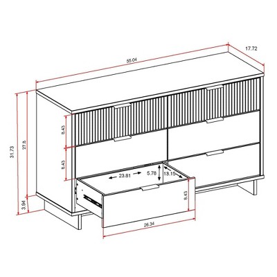 Granville White Double Wide Dresser with Soft Close Drawers