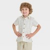 OshKosh B'gosh Toddler Boys' Short Sleeve Paisley Graphic Top and Woven Shorts Set - Khaki/Cream - 3 of 4