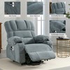 Power Electric massage lift lounge chair, suitable for the elderly, with heating and vibration functions BLUE - 3 of 4