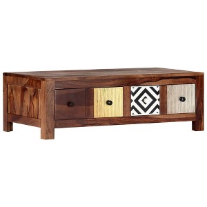 vidaXL Coffee Table Brown with multicolored drawer fronts - 1 of 1