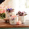 Stone Floral Patterned Planter (Set of 3) - 2 of 4