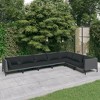 vidaXL Patio Lounge Set Outdoor Sectional Sofa Set Table Poly Rattan Dark Gray - 2 of 4