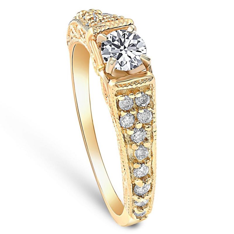 Pompeii3 5/8ct Vintage Diamond Engagement Ring 14K Yellow Gold, 2 of 6