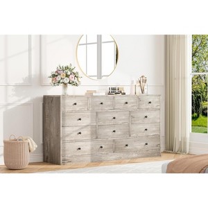 Jojoka Dresser for Bedroom,12 Drawer Dressers & Chests of Drawers, Wood Storage Drawer Dresser with Power Outlet - 1 of 4