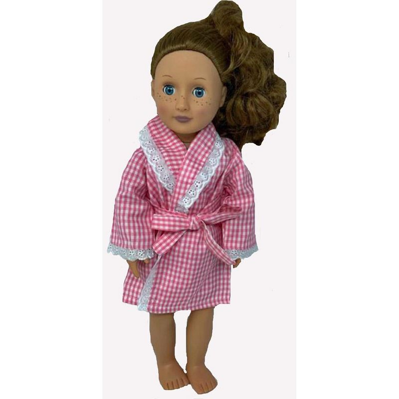Doll Clothes Superstore Pink 3 Piece Sleepwear fits 18 inch doll, 4 of 5