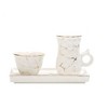 Classic Touch White Porcelain Tea Set Textured with Gold Speckles - 2 of 3