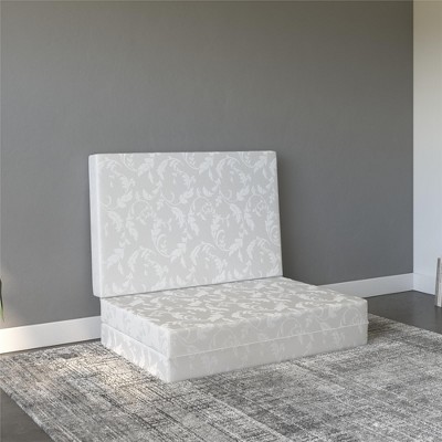 Twin White Floral 4-Inch Tri-Fold Innerspring Mattress