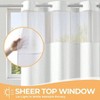 White Fabric Shower Curtain with Sheer Window, Washable, 54x 80 Inches, No Liner Needed, Lightweight and Easy to Clean - 3 of 4