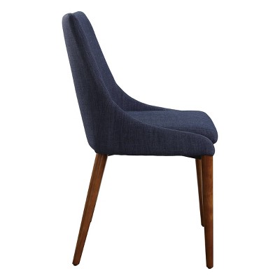 Navy Low-Profile Upholstered Wood Side Chair