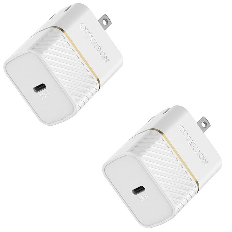 OtterBox Fast Charge USB-C Wall Charger 20W Two-Pack - Cloud Dust White (New), 1 of 4