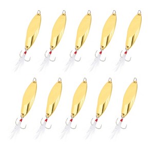 Unique Bargains Treble Hooks Metal Spinner Fishing Lures for Freshwater Saltwater Salmon 10 Pcs - 1 of 4