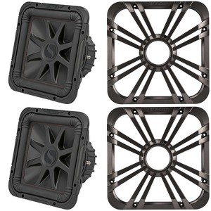 Kicker (2) 45L7R124 L7R 12-Inch (30cm) Subwoofer, Dual Voice Coil, 4-Ohm w/ Charcoal LED Grill Bundle - 1 of 4