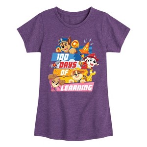 Girls' - Paw Patrol - 100 Days Of Learning Fitted Short Sleeve Graphic T-Shirt - 1 of 4