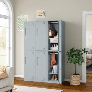 Mlezan 71" Metal Locker: Steel Storage for Bedroom, Gym, School, Office, or Garage.Ideal for Employee or Personal Use. - 1 of 4