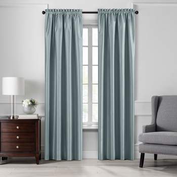 Colette Faux Silk Blackout Single Window Curtain Panel - Elrene Home Fashions